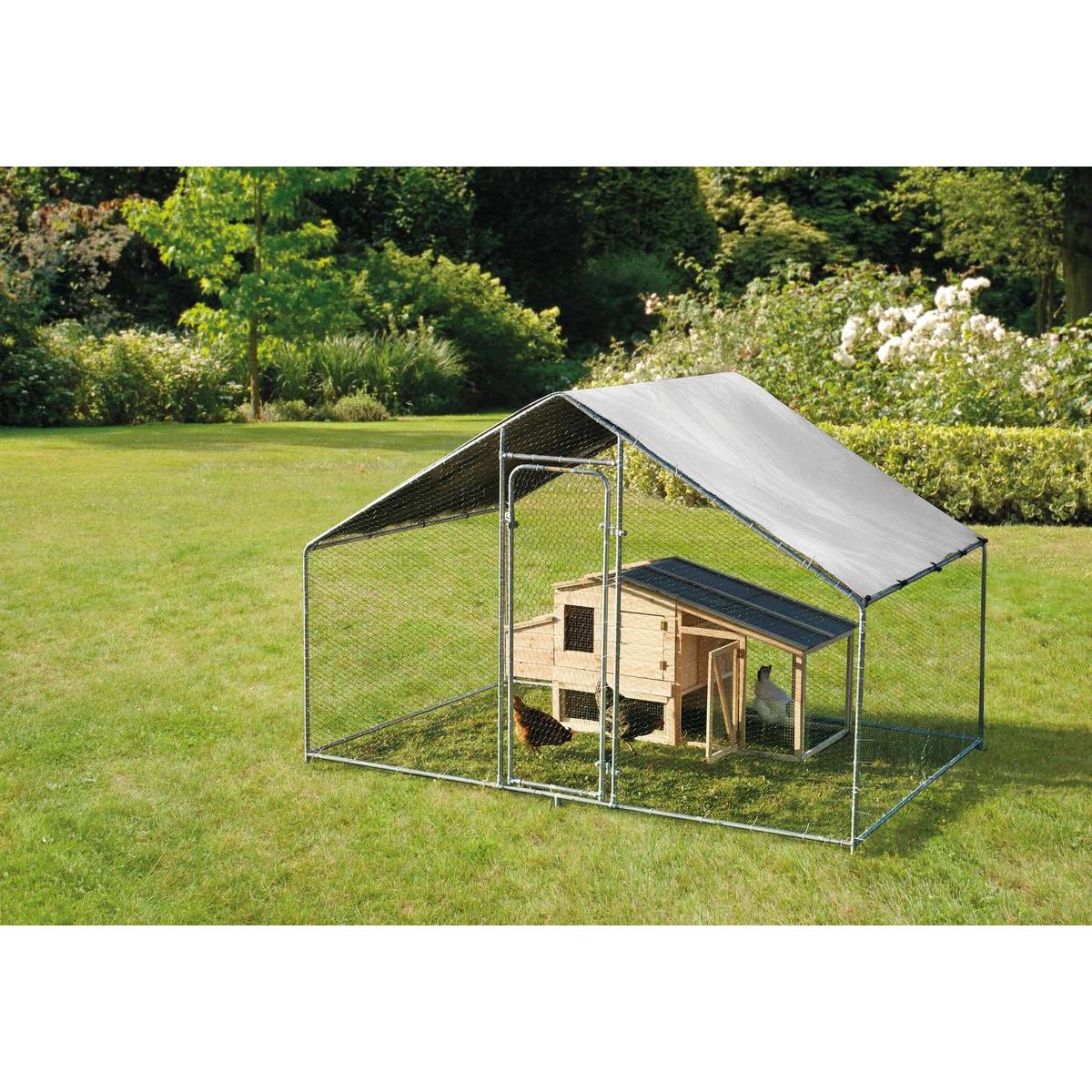 Enclos poulailler grillagé 18 m² - POULES,OISEAUX,POISSONS 
