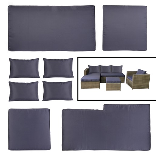 Lot De 8 Housses De Coussin Pour Salon Bali Gris Mobilier De