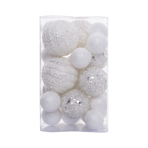 24 Boules De Noël Blanc Boules De Noël La Foirfouille