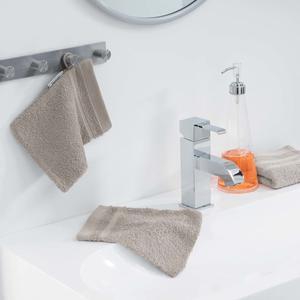 2 gants de toilette vitamine - Marron taupe