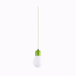 Suspension en forme d'ampoule - Diamètre 15 x H 26 cm - Vert