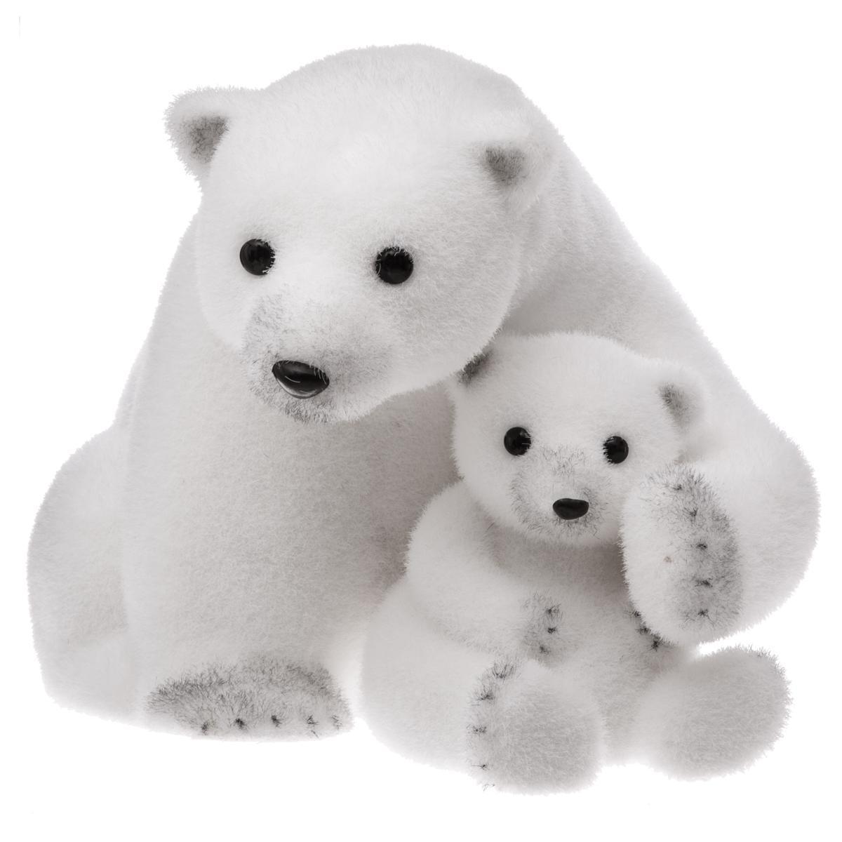 Decoration A Poser Maman Et Bebe Ours Blanc De 25 Cm Deco De Noel Pour L Interieur La Foir Fouille