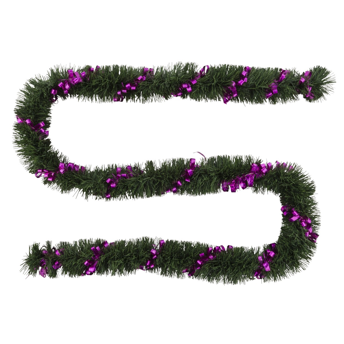 Guirlande sapin torsadée - 8 x 200 cm - Vert et rose fuchsia Guirlande sapin torsadée - 8 x 200 cm - Vert et rose fuchsia