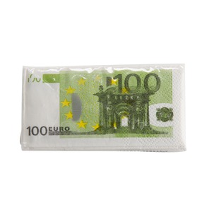 Serviette en papier billets Euro x10 pièces – Vert