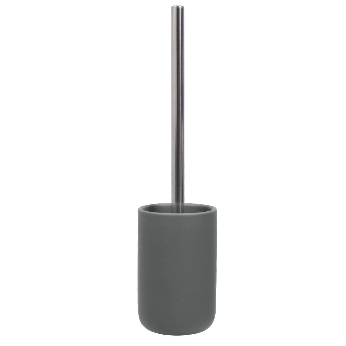 Pot + brosse WC céramique - Gris foncé Pot + brosse WC céramique - Gris foncé