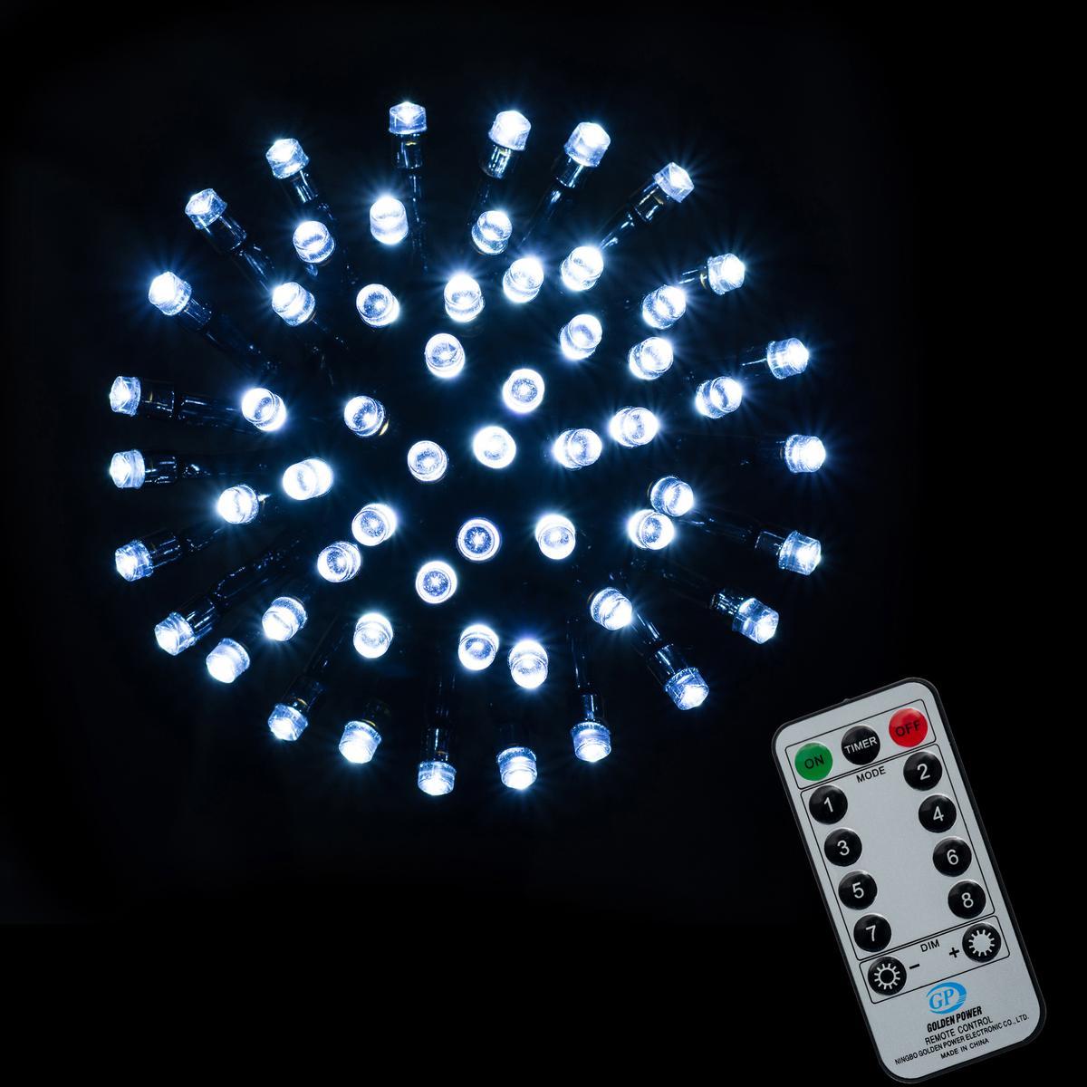 Guirlande électrique télécommandée 160 LED - L 15 m - FAIRY STARS - Blanc