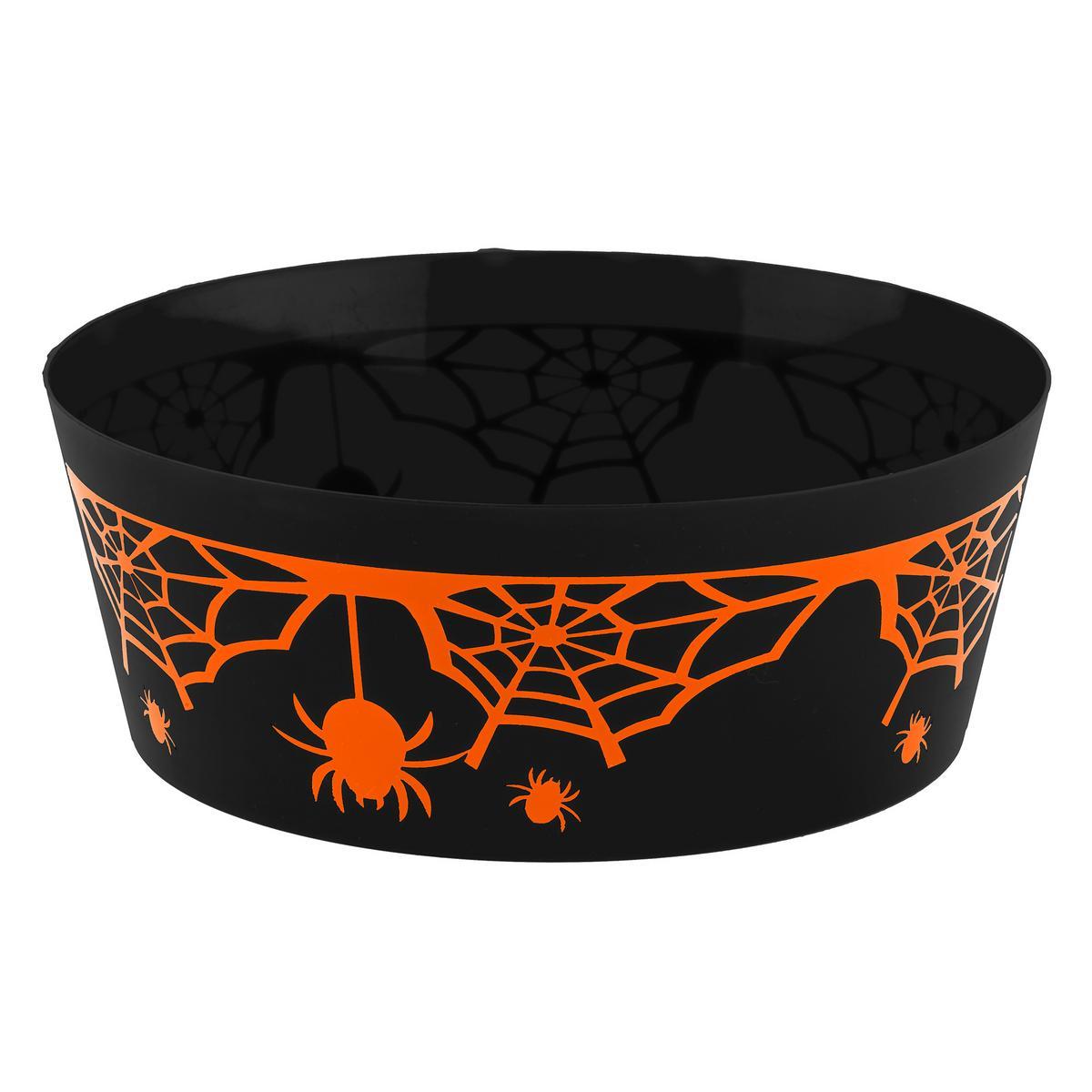 Bol à bonbons d'Halloween - Plastique - Ø 22 x H 8 cm - Noir, orange ou violet Bol à bonbons d'Halloween - Plastique - Ø 22 x H 8 cm - Noir, orange ou violet