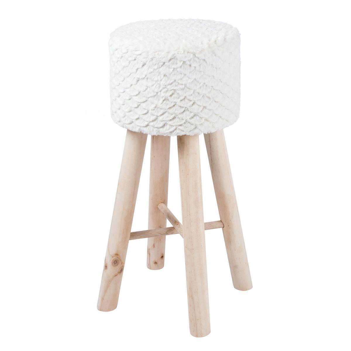 TABOURET BAR FOURRURE BLC TABOURET BAR FOURRURE BLC