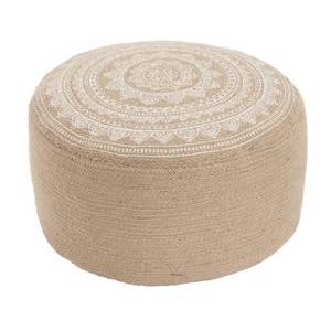Pouf avec imprimés - Beige