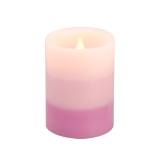 Bougie cylindrique LED - Diamètre 7,5 x H 10 cm - Violet