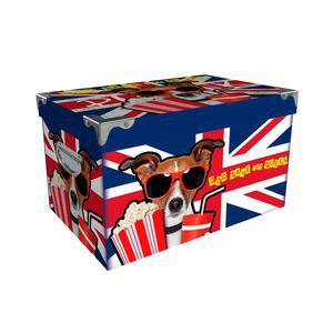 Boîte UK Dog - Carton et métal - 37 x 27,5 x H 15,5 cm - Multicolore