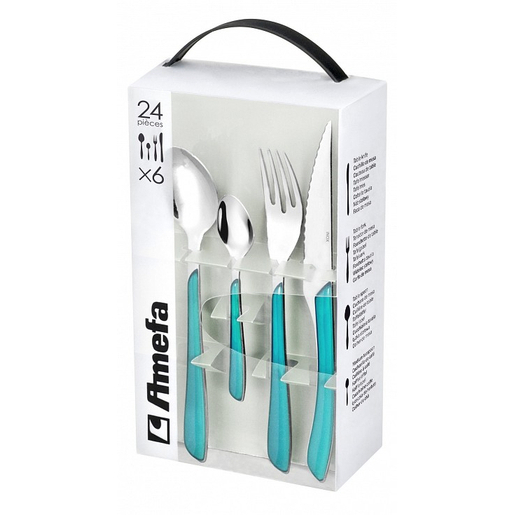 Menagere De 24 Pieces Eclat Bleu Couverts De Table La Foir