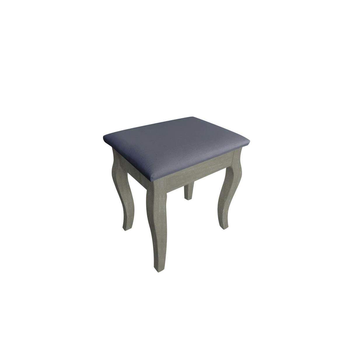 Tabouret Louis - Bois et tissu - 40 x 30 x H 44 cm - Gris Tabouret Louis - Bois et tissu - 40 x 30 x H 44 cm - Gris
