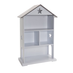 Bibliothèque modèle étoile - 68 x 34 x 109 cm - Marron taupe, Blanc