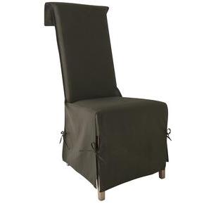 Housse chaise en coton 40x40x72cm  marron chocolat