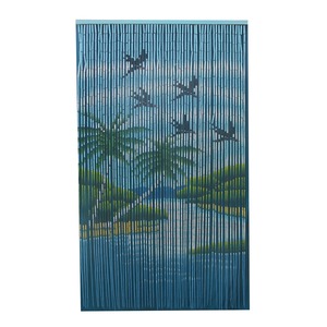 Rideau de porte motif rivière - 90 x 200 cm - Bleu
