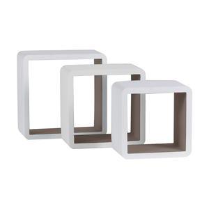 3 étagères cube gigognes - Plastique - 30 x 15 x H 30 cm - Blanc taupe