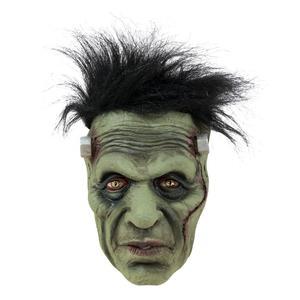 Masque de Frankenstein avec cheveux - Taille adulte - L 21 x H 4.5 x l 20 cm - Vert - PTIT CLOWN