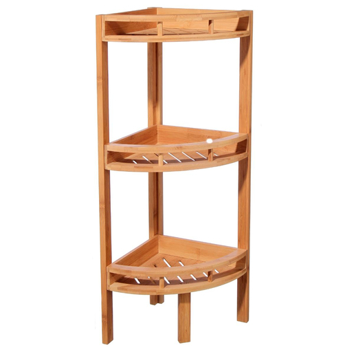 Etagere D Angle 3 Niveaux Bambou Meuble De Salle De Bain La