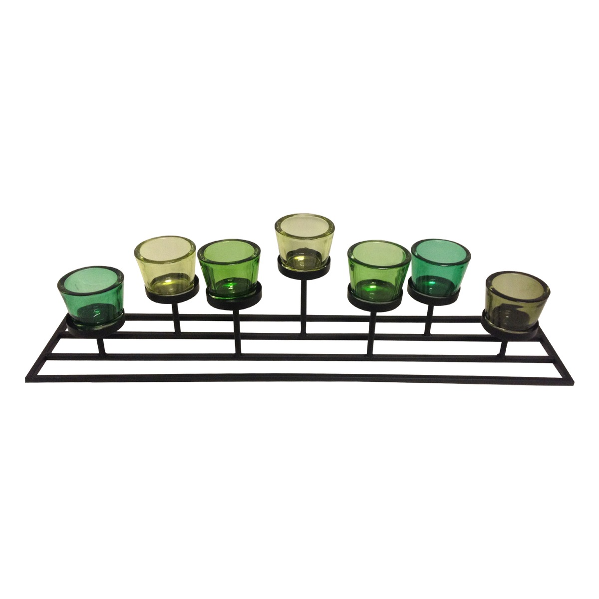 Photophore XXL avec 6 lampions - 71 x 16 x H 21 cm - multicolore Photophore XXL avec 6 lampions - 71 x 16 x H 21 cm - multicolore