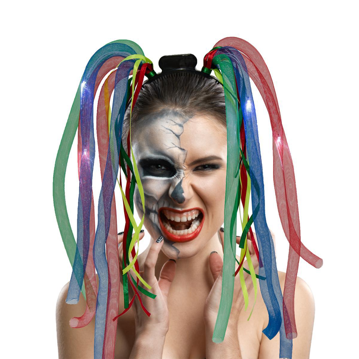 Chapeau tresses LED - Polyester - 40 x 24 x 3 cm - Multicolore Chapeau tresses LED - Polyester - 40 x 24 x 3 cm - Multicolore