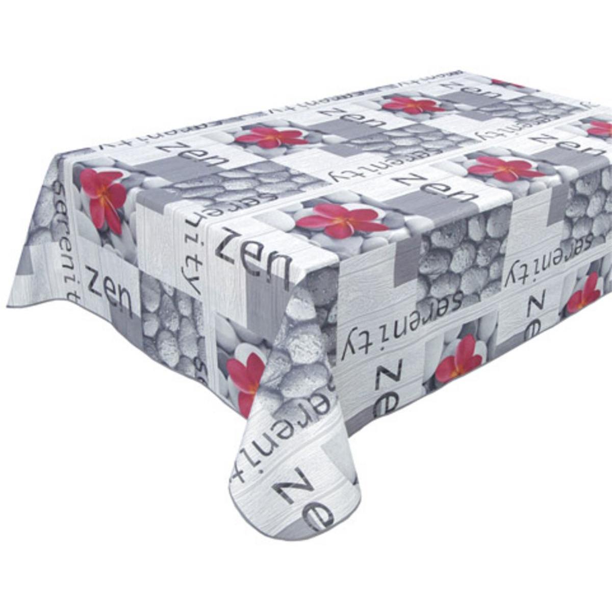 Toile cirée rectangulaire - 100 % Polyester - 145 x 300 cm - Gris Toile cirée rectangulaire - 100 % Polyester - 145 x 300 cm - Gris