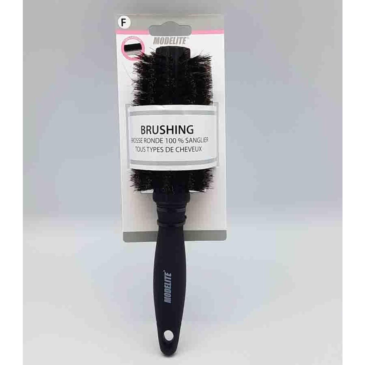 Brosse brushing 100 % poils de sanglier - ø 2.2 x L 26 cm - Noir - MODELITE