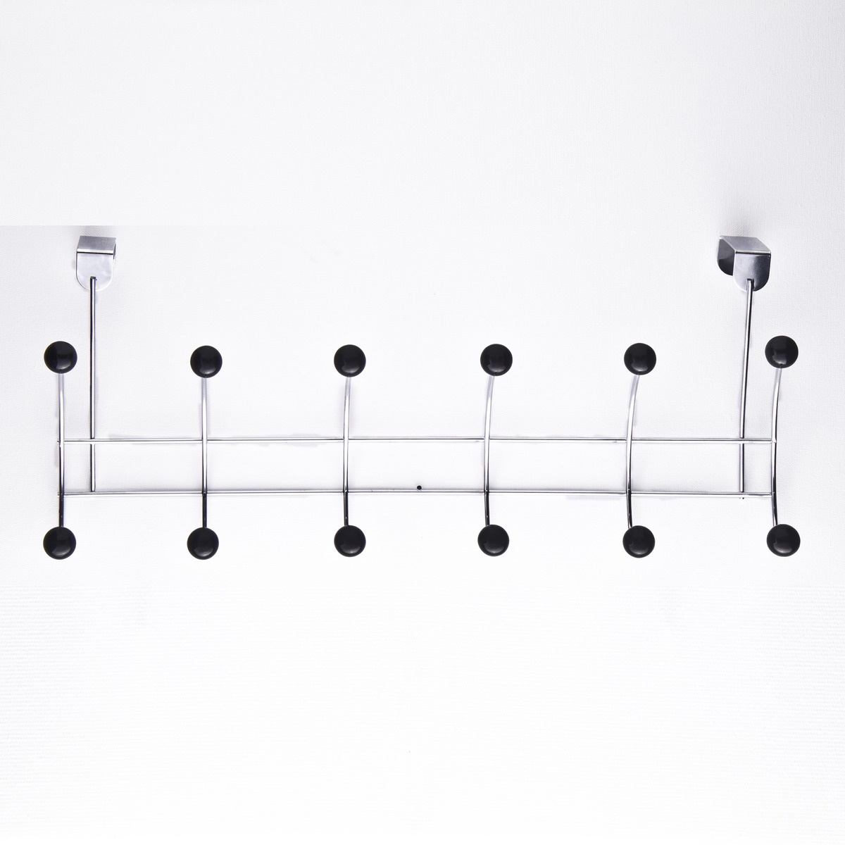 Patère de porte - Acier - 40 x 23 x H 13 cm - Noir et blanc Patère de porte - Acier - 40 x 23 x H 13 cm - Noir et blanc