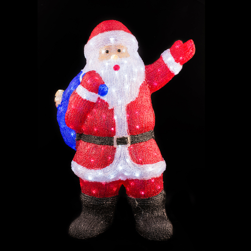 Silhouette De Pere Noel Electrique Avec Sa Hotte 52 X 31 X H 74 Cm Multicolore Deco De Noel Pour L Exterieur La Foir Fouille