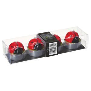 4 bougies chauffe-plat coccinelle