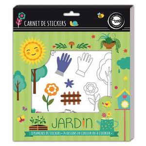 Carnet de stickers jardin - Papier - 22,2 x 0,2 x 25,5 cm - Multicolore