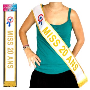 Echarpe De Miss Ans Tissu 184 Cm Or Echarpe De Miss La Foir Fouille