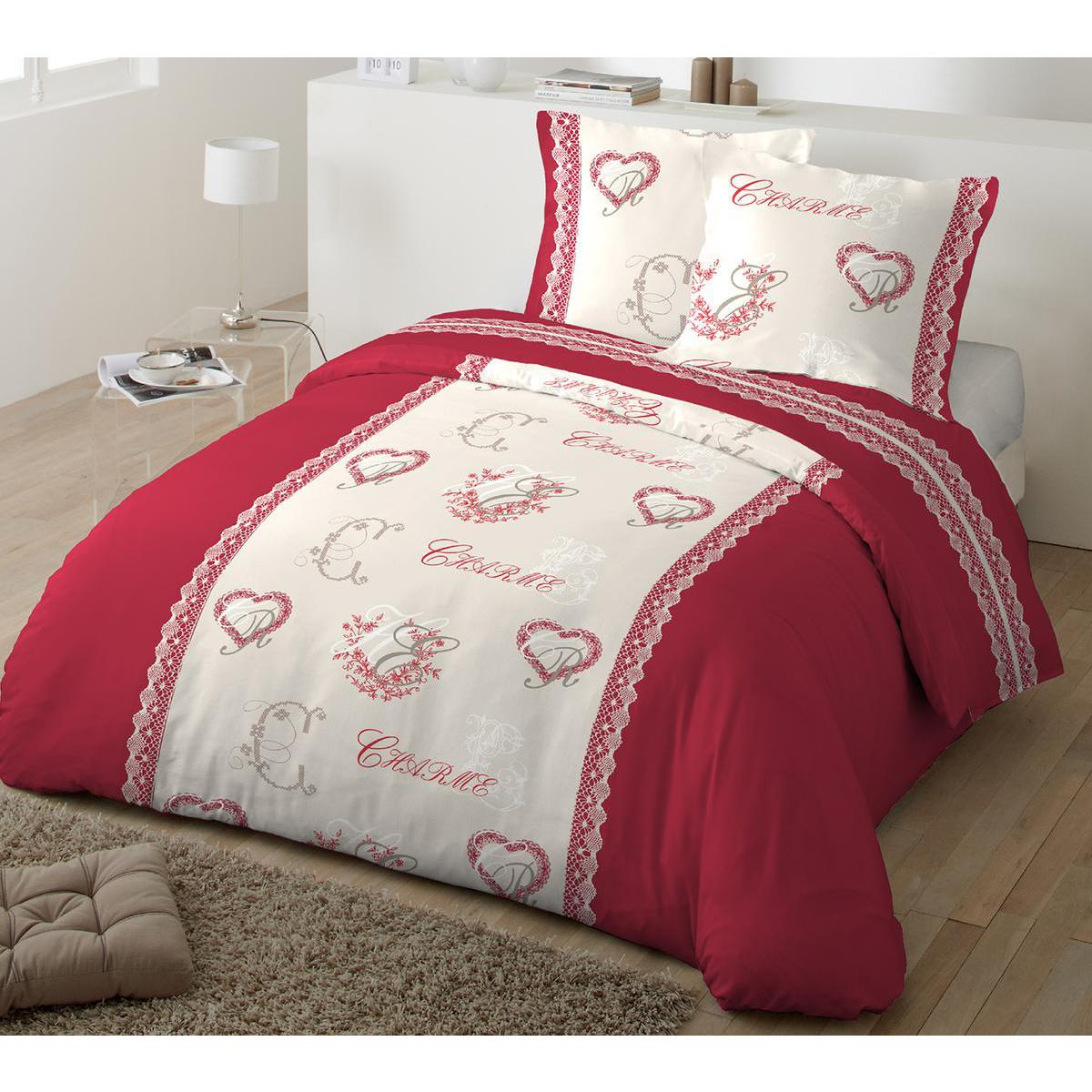 Housse De Couette Flanelle Rouge Linge De Lit La Foir Fouille