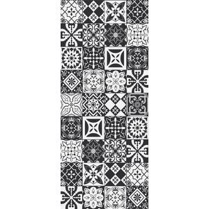 Tapis vinyle Azulejos - 50 x 120 cm - Noir, Blanc