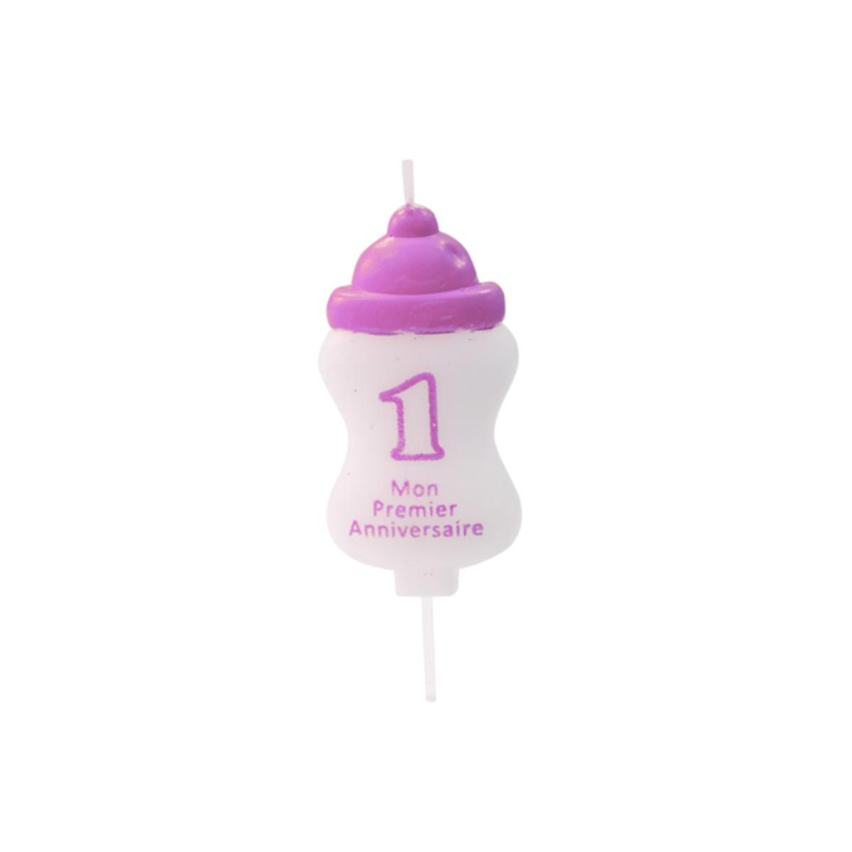 Bougie Biberon Mon Premier Anniversaire Rose Anniversaire La Foir Fouille