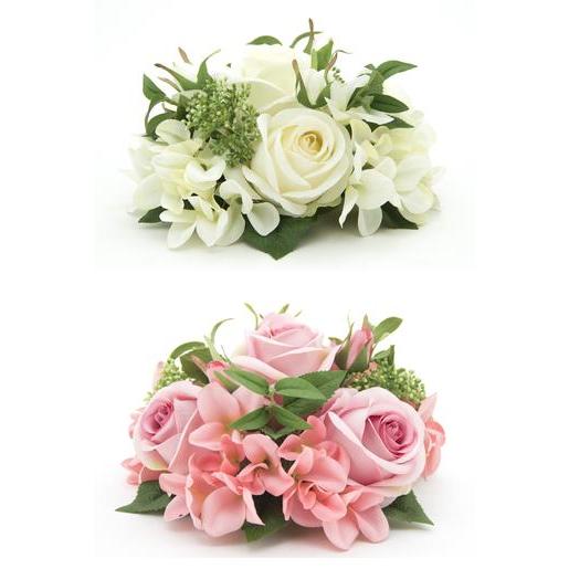 Centre De Table Roses Blanc Ou Rose Fleurs Artificielles La