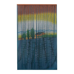 Rideau de porte motif lavande- 90 x 200 cm - Multicolore