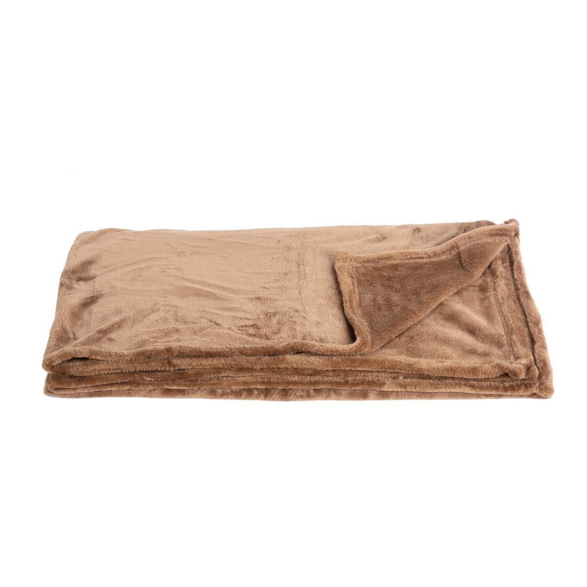 Plaid flanelle - 130 x 160 cm - Différents modèles - Marron - K.KOON Plaid flanelle - 130 x 160 cm - Différents modèles - Marron - K.KOON
