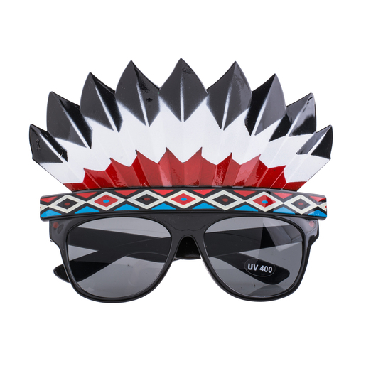Lunettes avec coiffe indienne Accessoires carnaval | La Lunettes avec coiffe indienne Accessoires carnaval | La