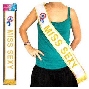 Écharpe de Miss sexy - Tissu - 184 cm - Or