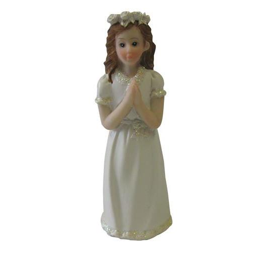 Figurine communiante debout - Résine - Hauteur 10 cm - Blanc Figurine communiante debout - Résine - Hauteur 10 cm - Blanc