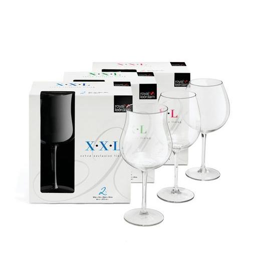 Lot De 2 Verres à Vin Xxl En Verre Blanc Transparent