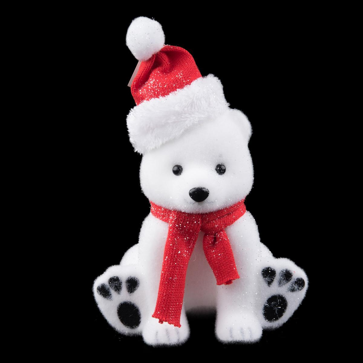 Ourson Mignon Assis 5 X 16 X H 30 Cm Rouge Deco De Noel Pour L Interieur La Foir Fouille