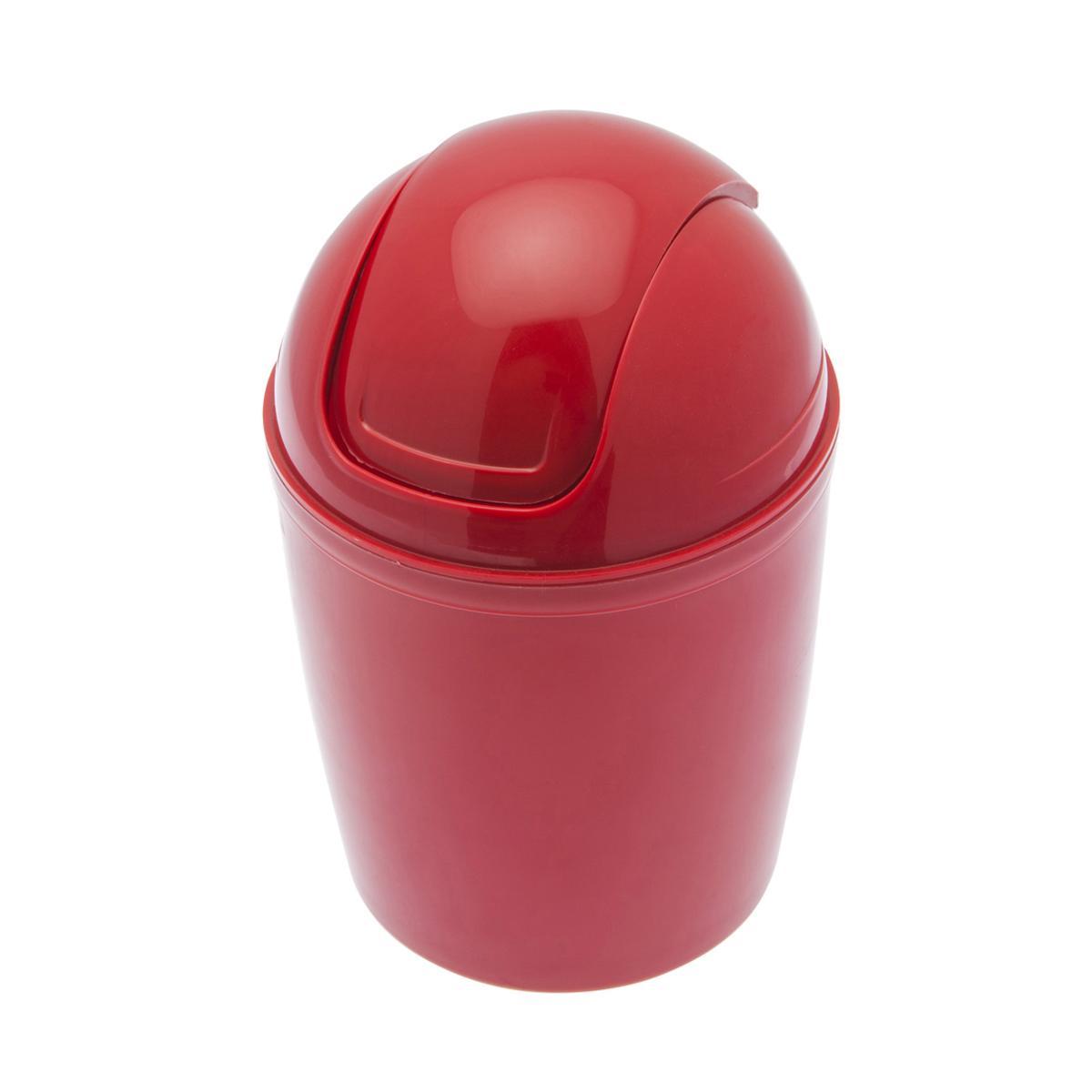 Mini-poubelle de salle de bain - 1,3 L- Rouge