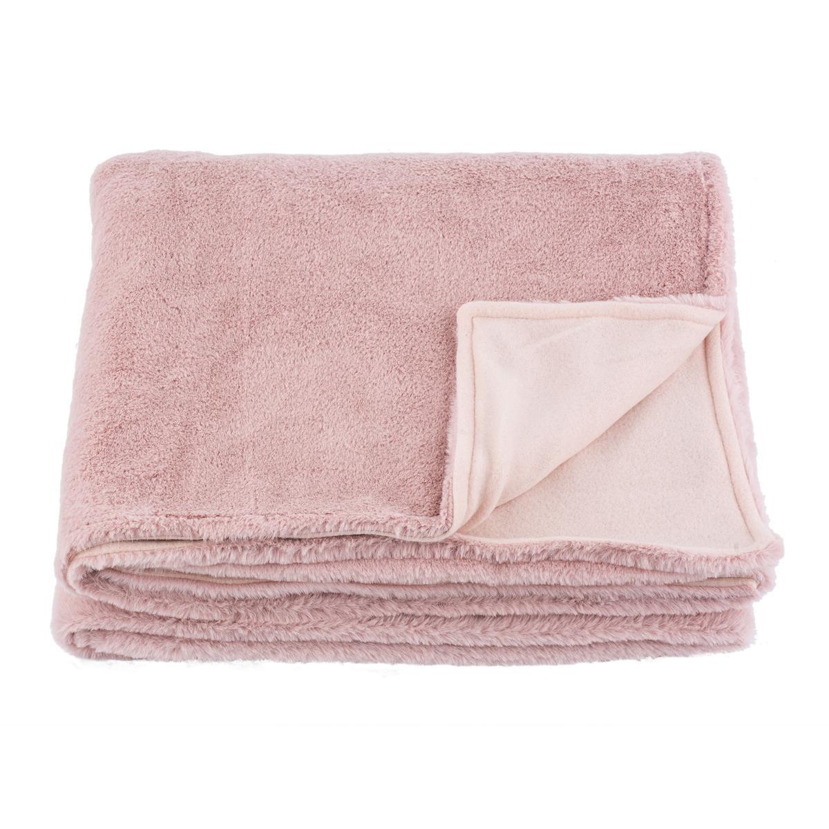 Plaid doux - 125 x 150 cm - Rose Plaid doux - 125 x 150 cm - Rose