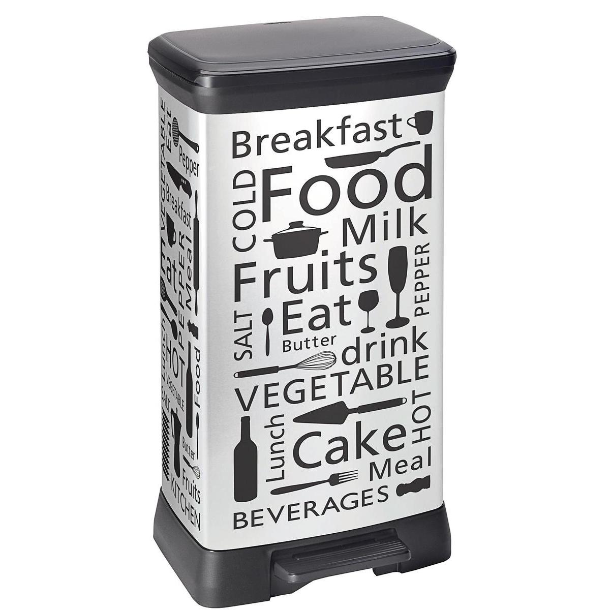 poubelle a pedale cuisine 50 l curver poubelles la foir fouille