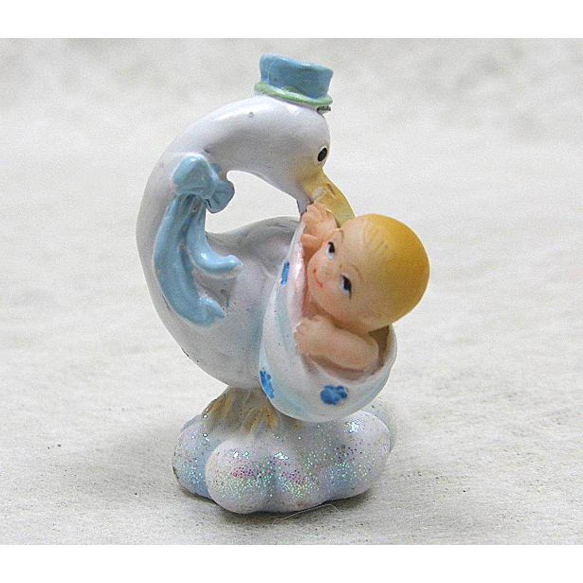 Bébé Garçon & cigogne (x 2) - 3.5 x 4 x 2.5 cm - Bleu Bébé Garçon & cigogne (x 2) - 3.5 x 4 x 2.5 cm - Bleu
