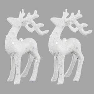 Lot de 2 suspensions rennes pailletés - 8 x 12 cm - Différents modèles
