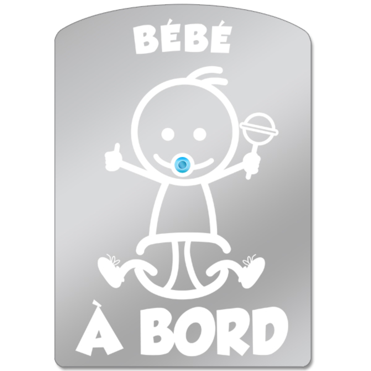 Sticker Voiture De Prevention Enfant Bebe A Bord 22 X 12 Cm Gris Tourniquets Gadgets Tirelires Carterie La Foir Fouille