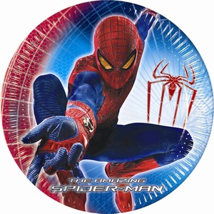 Lot de 10 assiettes Spider-man 4 en carton - 23 cm - Multicolore